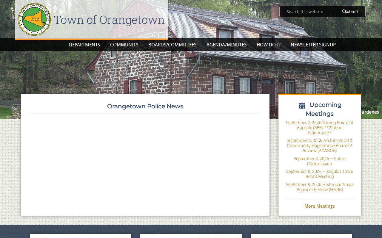 Orangetown Police News official page for local arrest and booking-record announcements